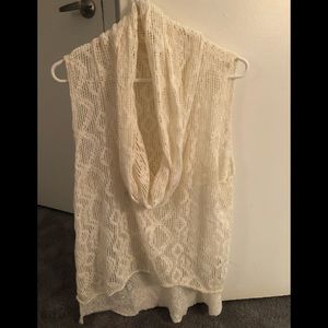 White crochet Free People top